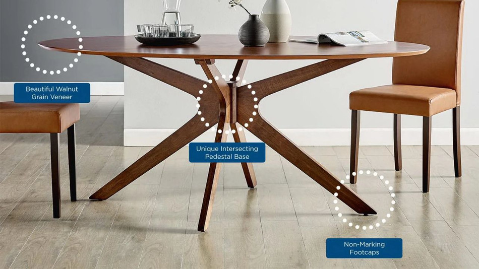 Verona Oval Dining Table,71" Walnut