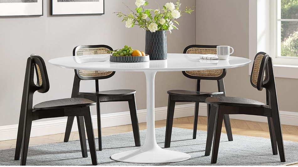 Tulip Wood Top Dining Table, 60" Round