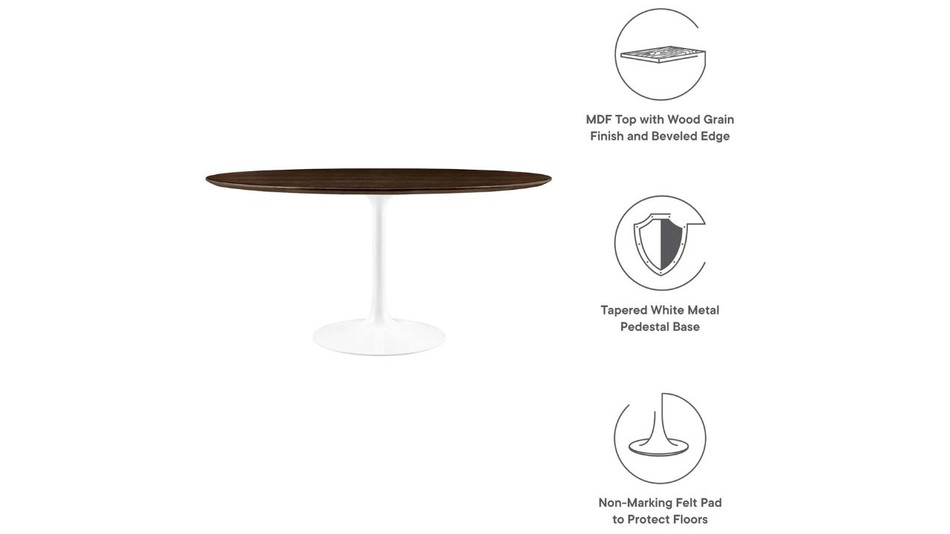 Tulip Wood Top Dining Table, 60" Round Cherry