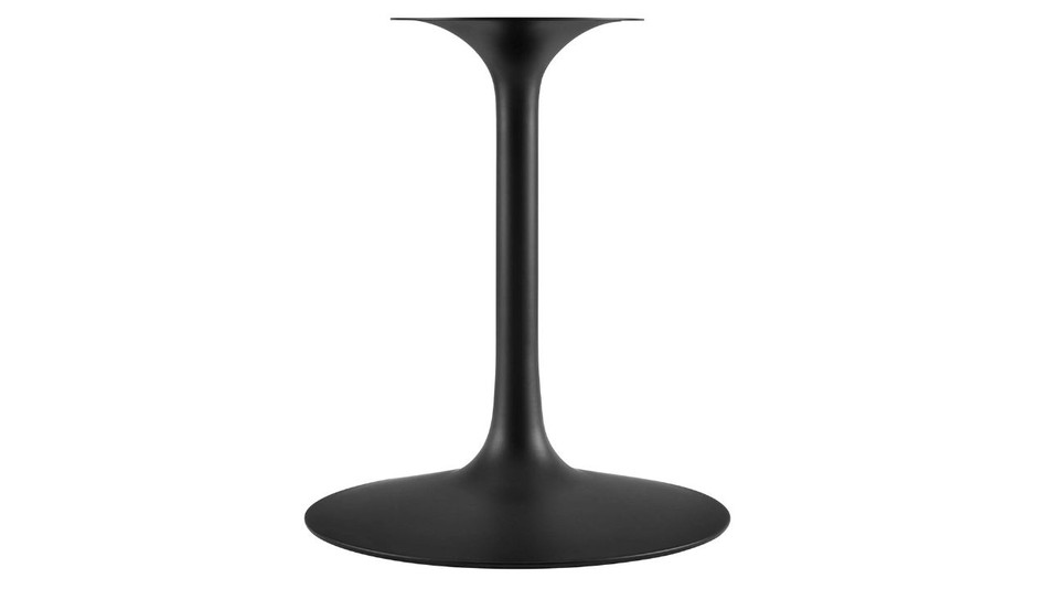 Tulip Wood Top Dining Table, 54" Round Black Base