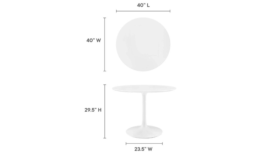 Tulip Wood Top Dining Table, 40" Round