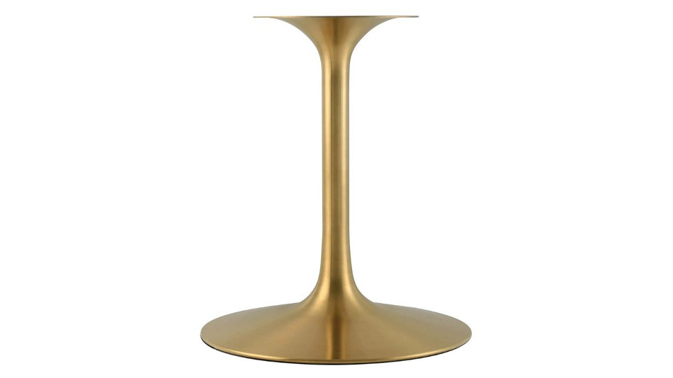 Tulip Wood Top Dining Table, 40" Round Gold Base
