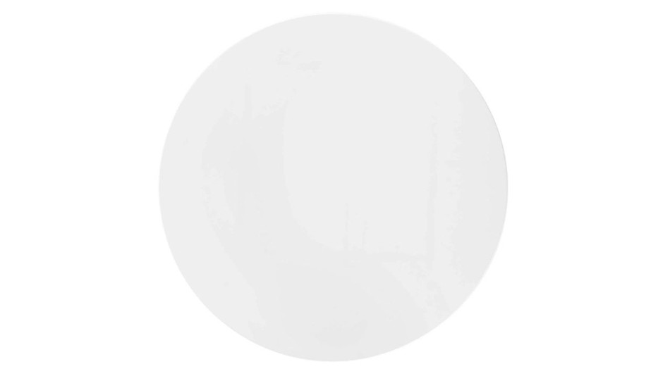 Tulip Wood Top Dining Table, 40" Round Black Base