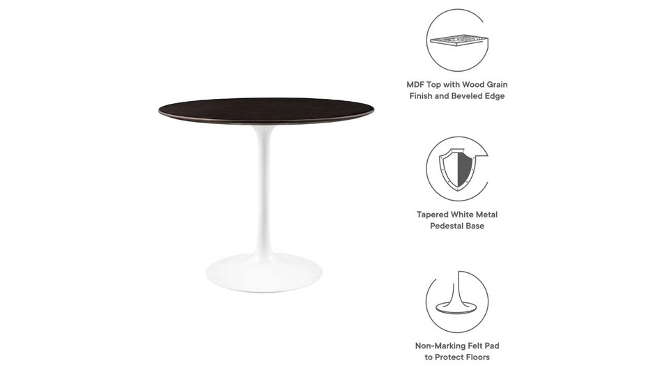 Tulip Wood Top Dining Table, 36" Round Cherry