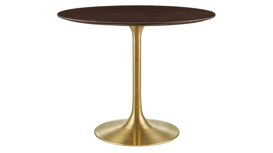 Tulip Wood Top Dining Table, 36" Round Cherry Gold