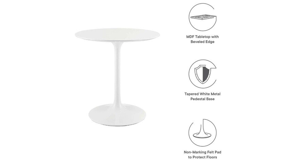 Tulip Wood Top Dining Table, 28" Round