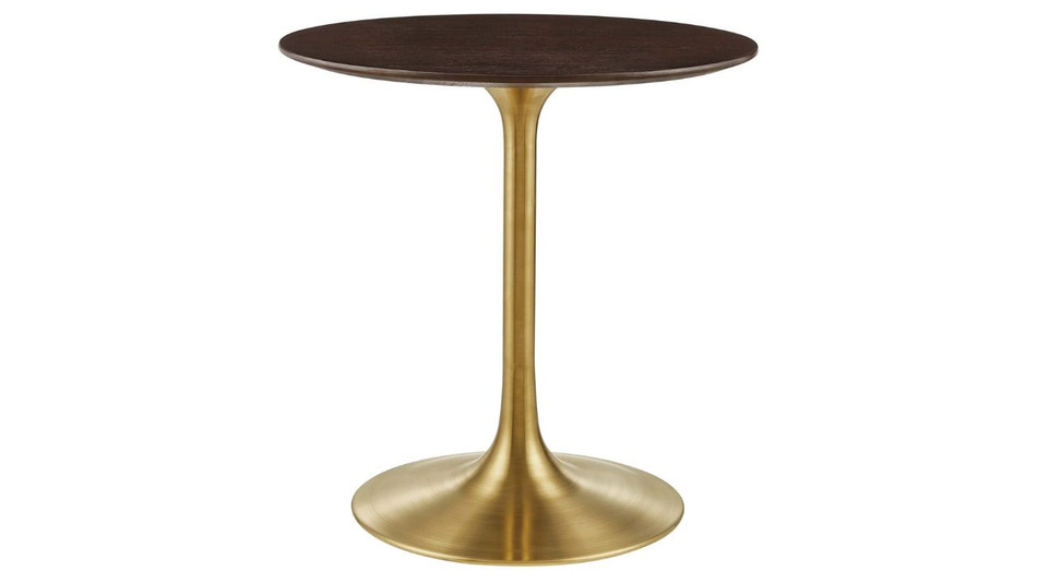 Tulip Wood Top Dining Table, 28" Round Cherry Gold