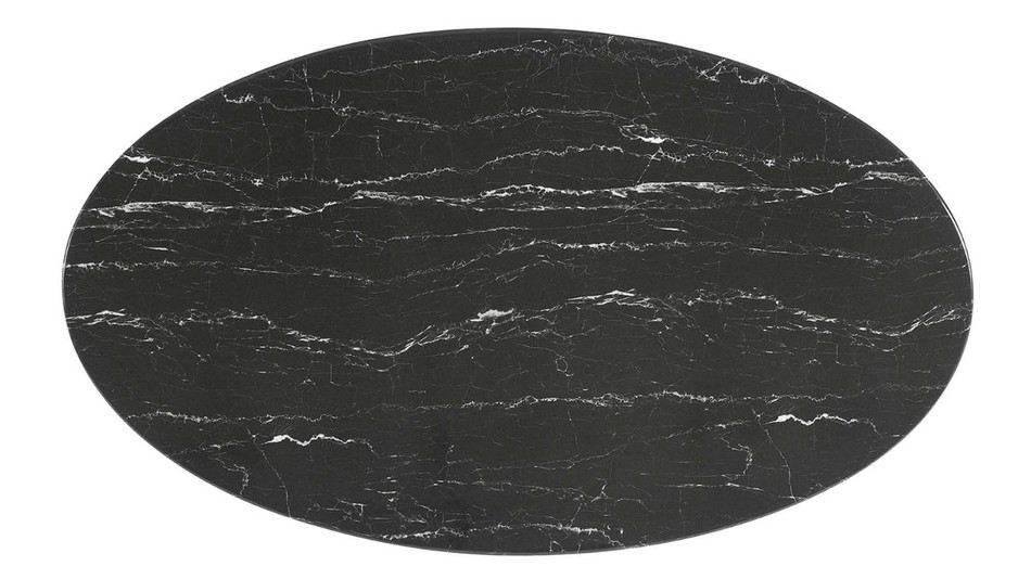 Tulip Marble Dining Table - 54" Oval, Black