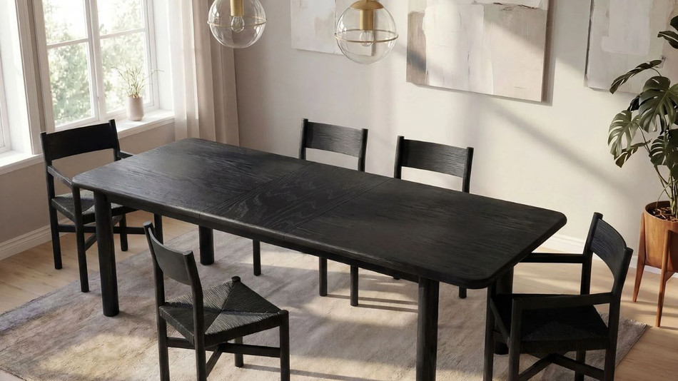 Rowan Extendable Dining Table, 104" Black