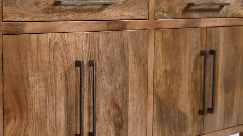 Anna 70" Solid Wood Sideboard, Light Walnut