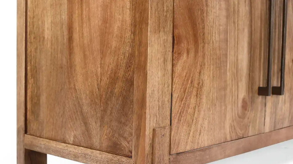 Anna 70" Solid Wood Sideboard, Light Walnut