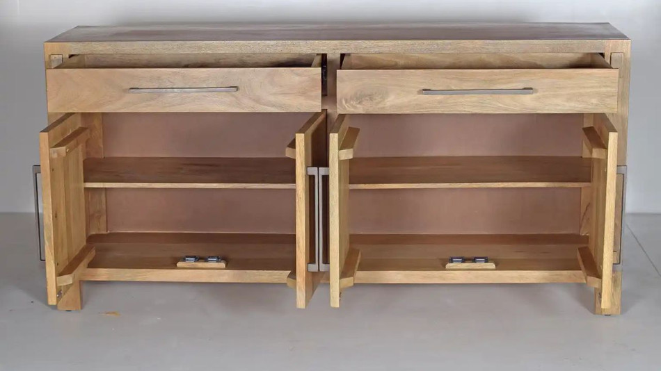Anna 70" Solid Wood Sideboard, Natural