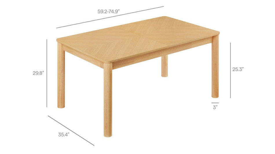 Elmora Extendable Dining Table, 75" Oak