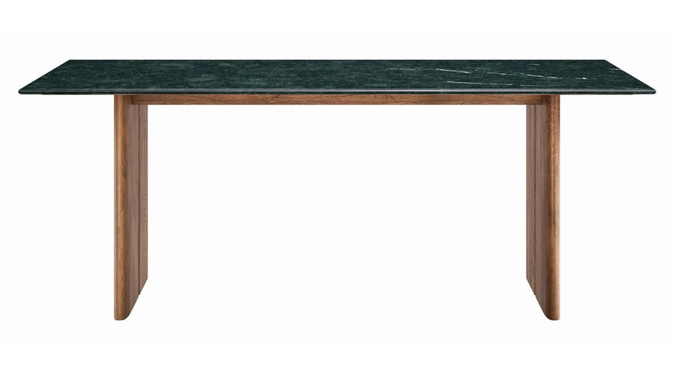 Valdora Marble Dining Table, 86" Walnut
