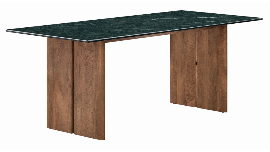 Valdora Marble Dining Table, 86" Walnut