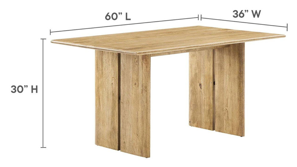 Valdora Wood Dining Table, 60" Oak