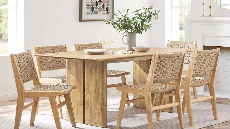 Valdora Wood Dining Table, 72" Oak