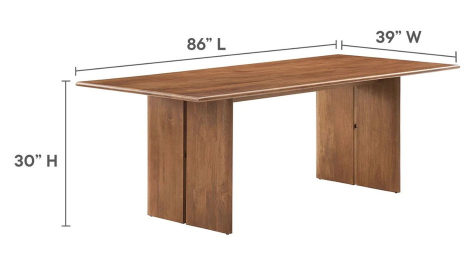 Valdora Wood Dining Table, 86" Walnut