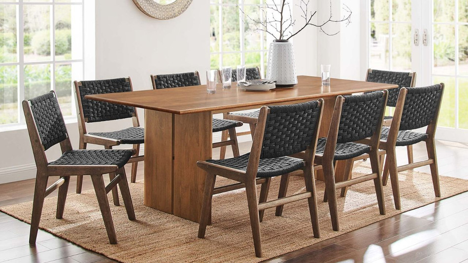 Valdora Wood Dining Table, 86" Walnut
