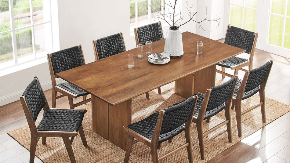Valdora Wood Dining Table, 86" Walnut