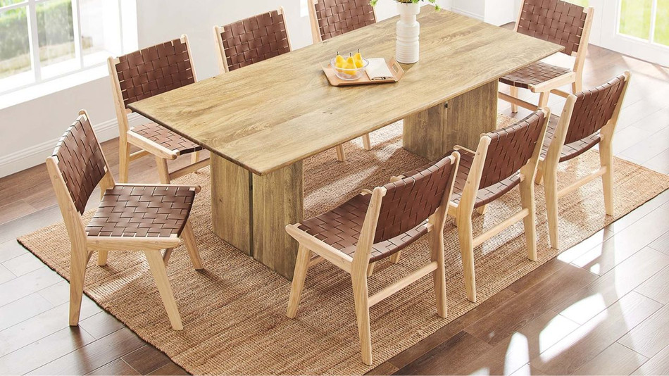 Valdora Wood Dining Table, 86" Oak