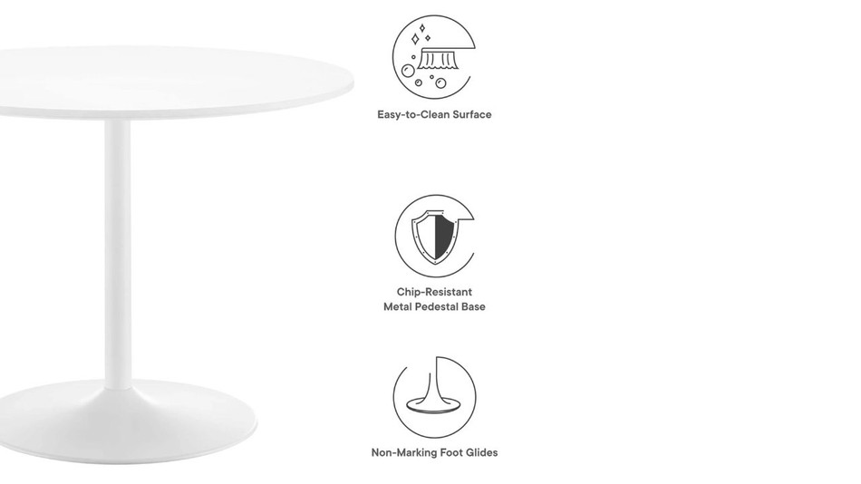 Liora Wood Dining Table - 40", White