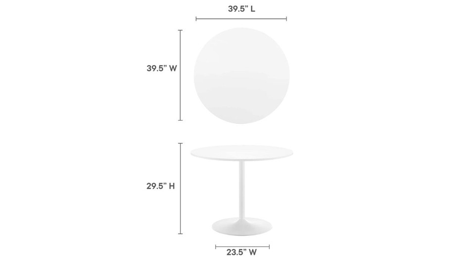 Liora Wood Dining Table - 40", White