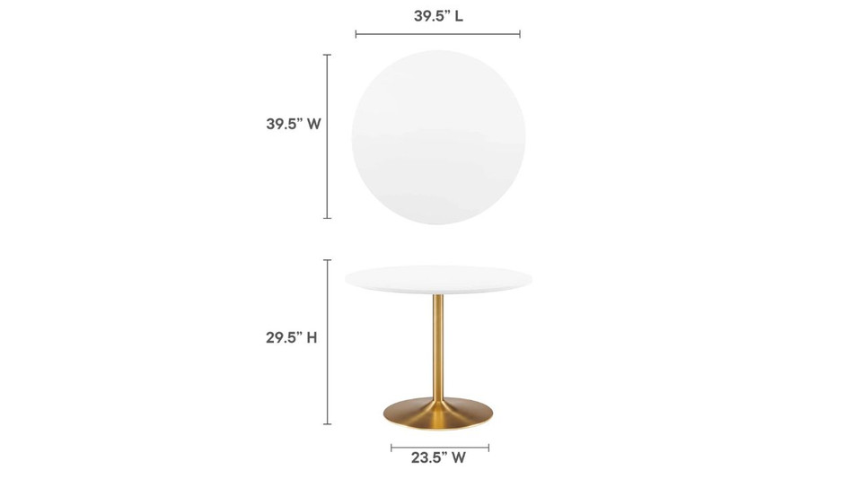 Liora Wood Dining Table - 40", Gold Base