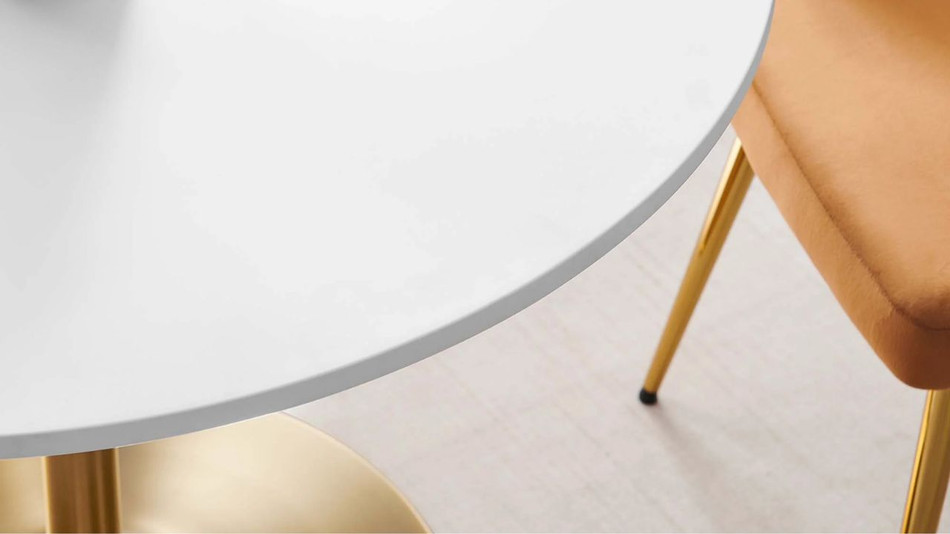 Liora Wood Dining Table - 40", Gold Base
