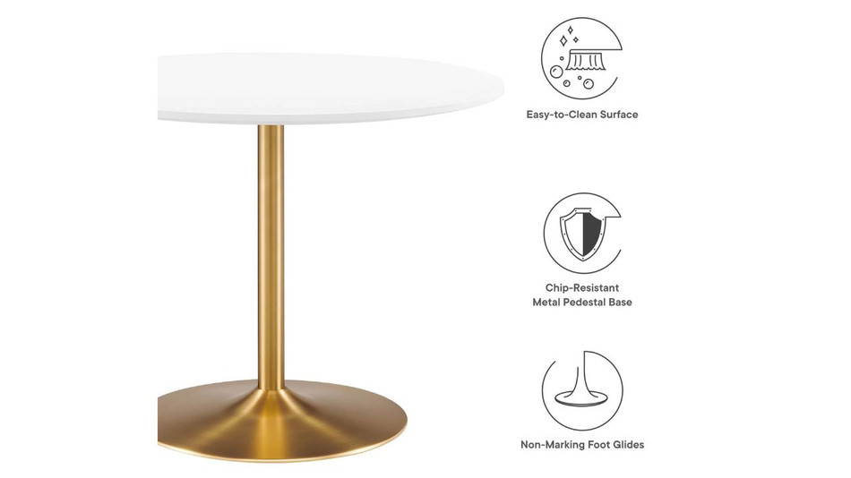 Liora Wood Dining Table - 40", Gold Base