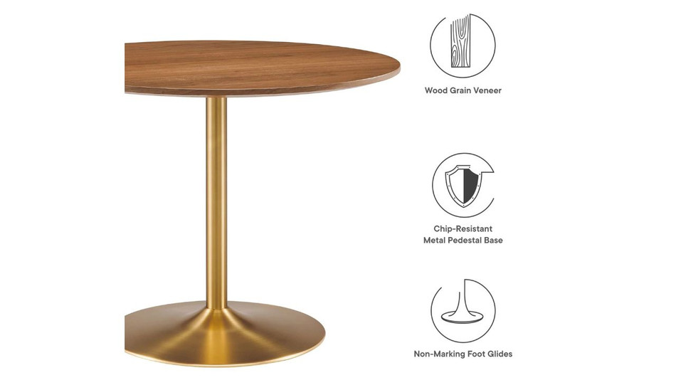 Liora Wood Dining Table - 40", Walnut Gold