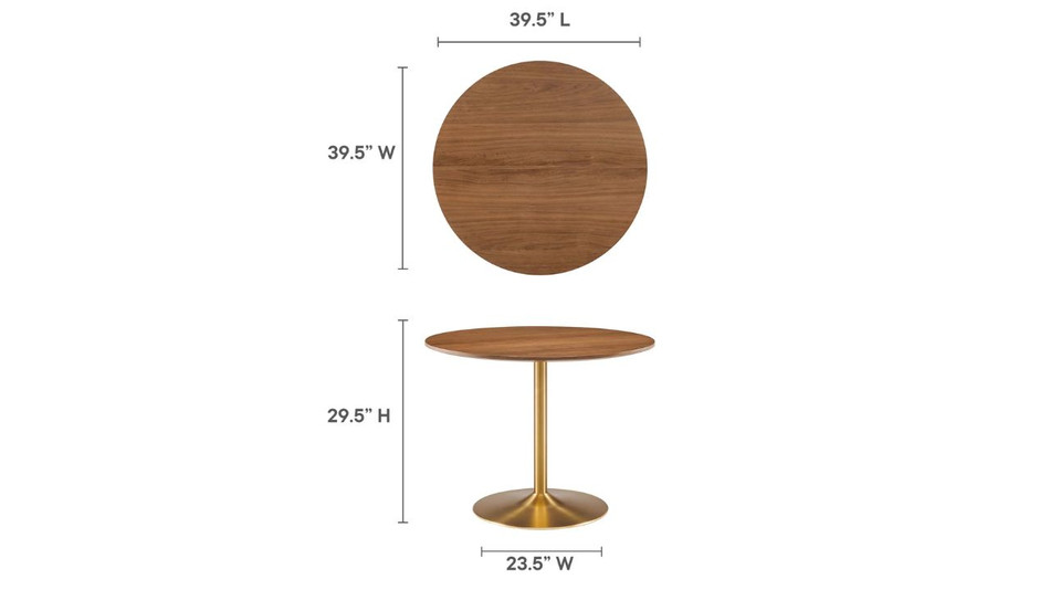 Liora Wood Dining Table - 40", Walnut Gold