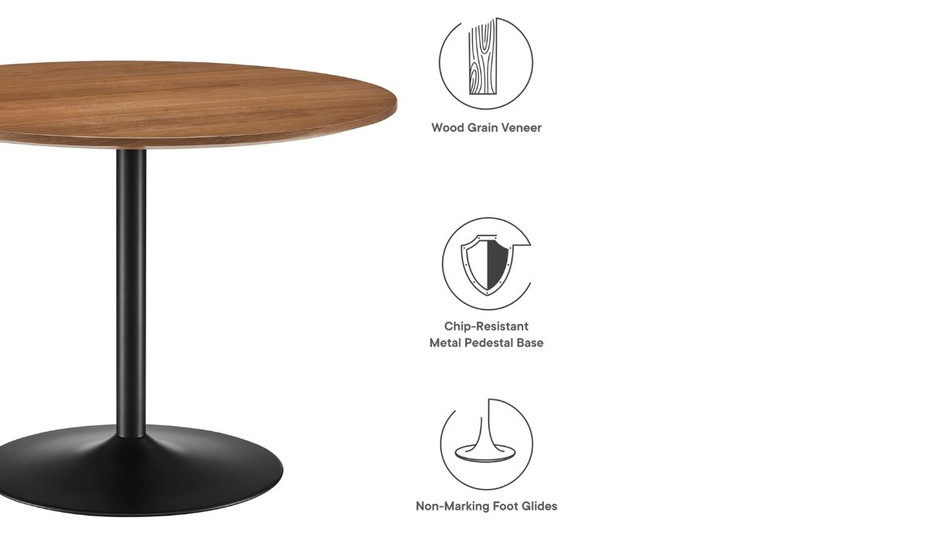 Liora Wood Dining Table - 40", Walnut Black