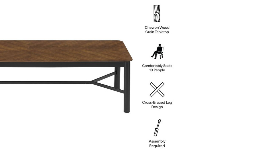 Brantley Rectangular Dining Table, 110" Walnut