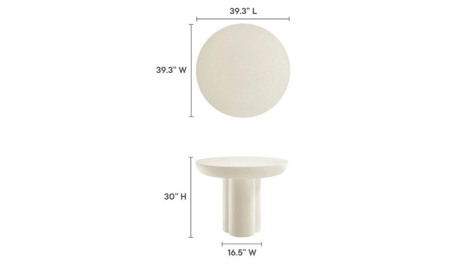 Treston Round Dining Table - 40", White