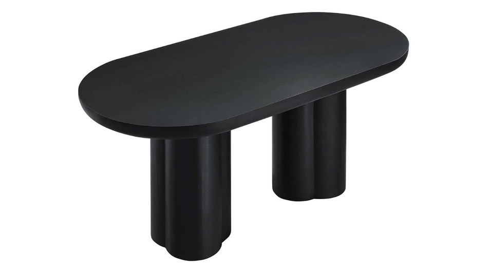 Treston Oval Dining Table - 72", Black