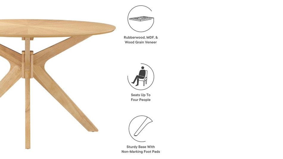 Verona Round Dining Table, 47" Oak