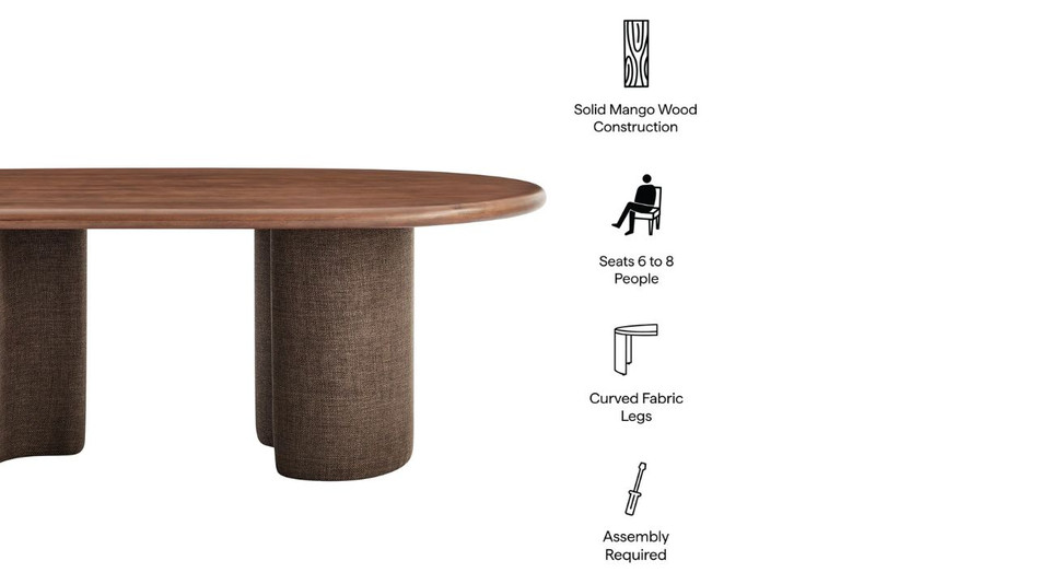 Aldera Modern Dining Table, 84" Walnut