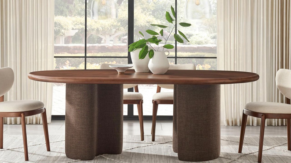 Aldera Modern Dining Table, 84" Walnut