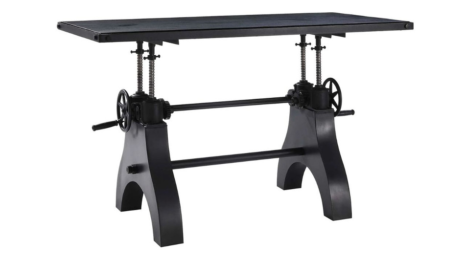 Ironcrest Adjustable Dining Table, 60" Black