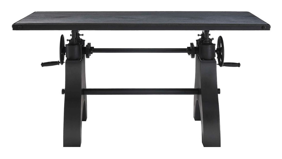 Ironcrest Adjustable Dining Table, 60" Black