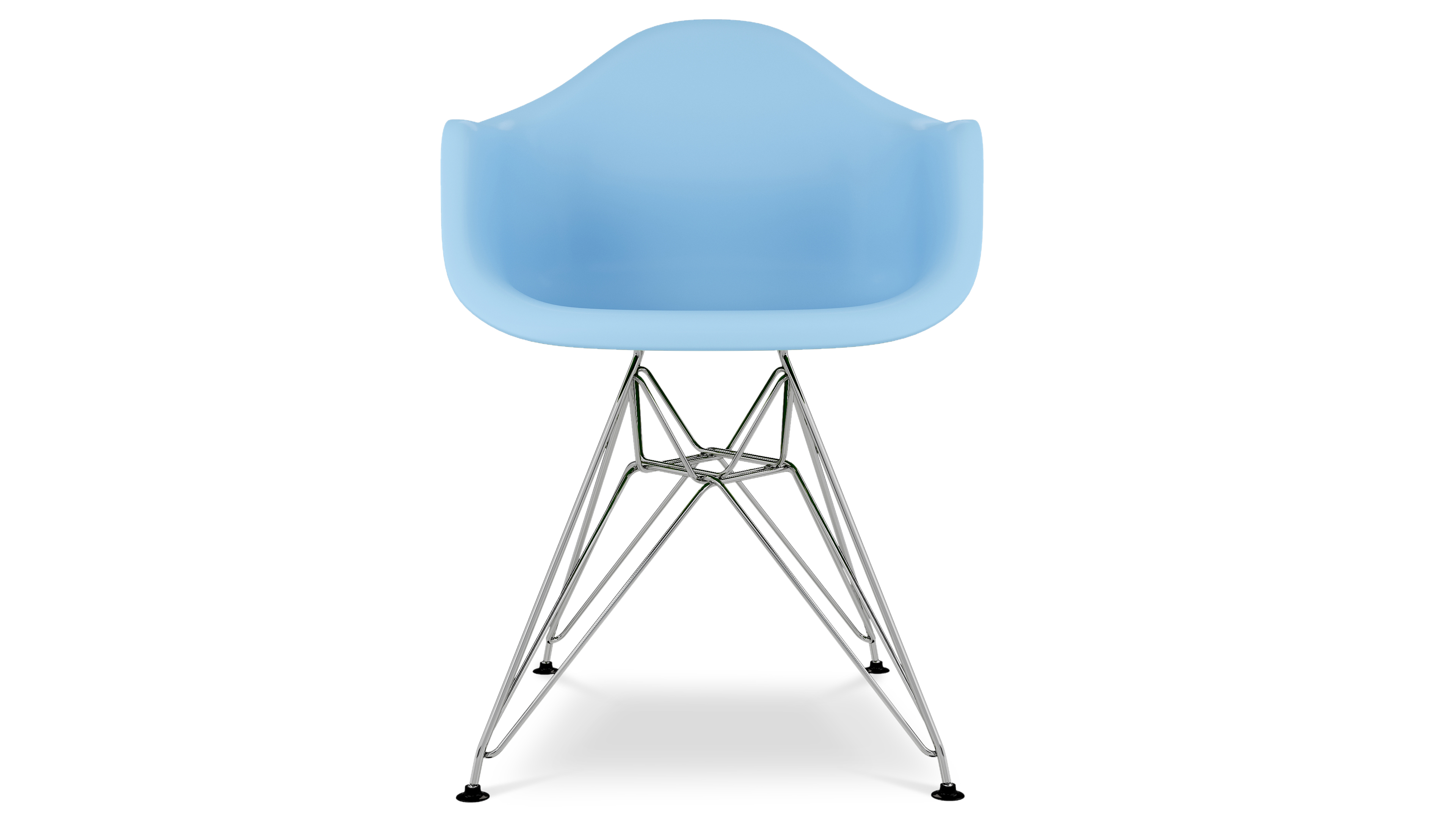 Eiffel Armchair With Steel Legs, Blue