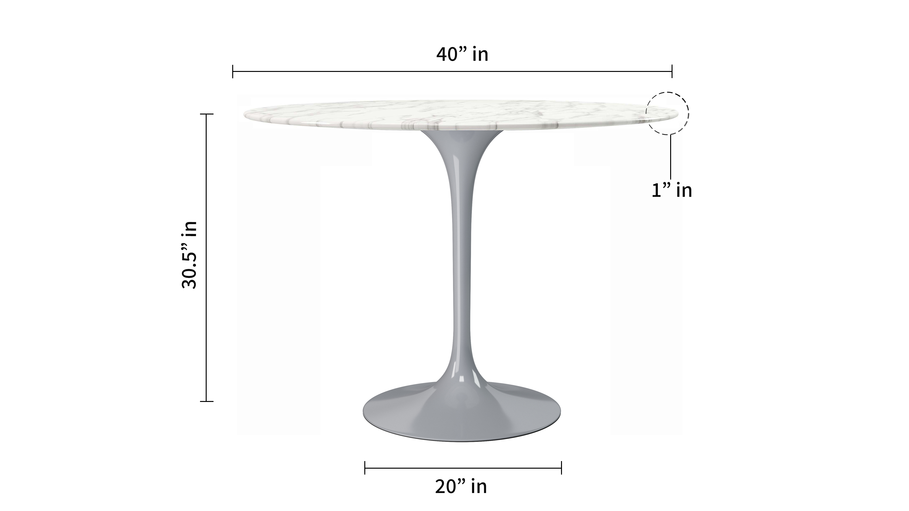 Tulip Marble Dining Table 40" Round