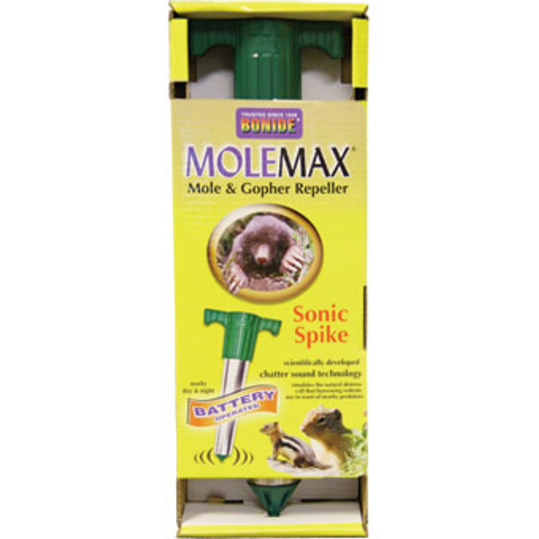 BONIDE MOLEMAX MOLE & GOPHER REPELLER SONIC SPIKE BATTERY