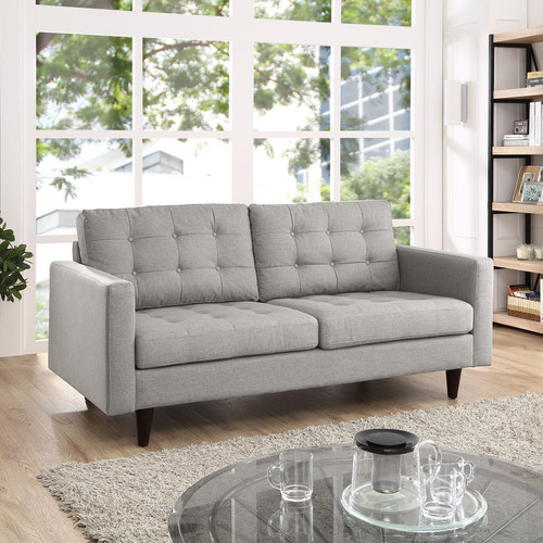 Empress Upholstered Fabric Loveseat Light Gray EEI-1547-LGR