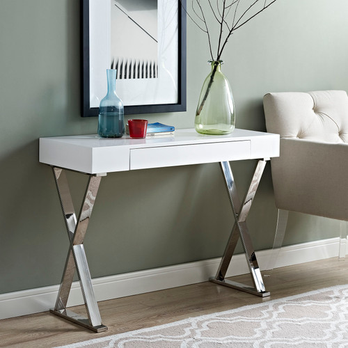 Sector Console Table White EEI-2048-WHI-SET