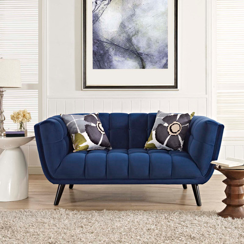 Bestow Performance Velvet Loveseat Navy EEI-2535-NAV