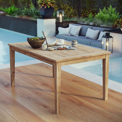 Marina Outdoor Patio Teak Dining Table Natural EEI-2716-NAT