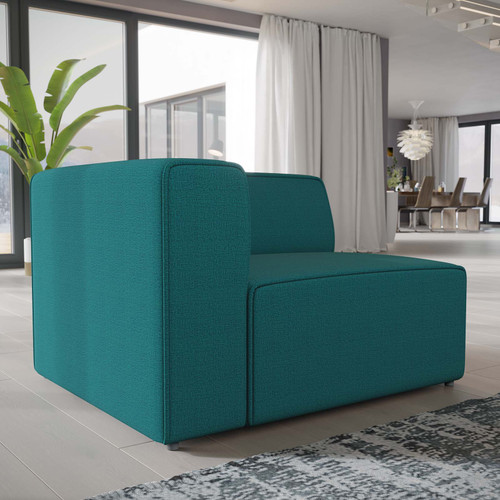 Mingle Fabric Left-Facing Sofa Teal EEI-2720-TEA