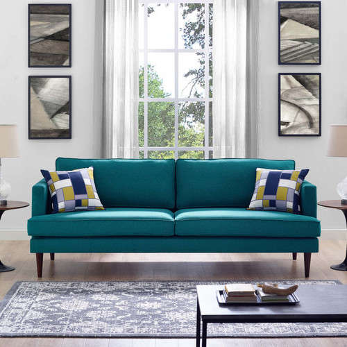 Agile Upholstered Fabric Sofa Teal EEI-3057-TEA